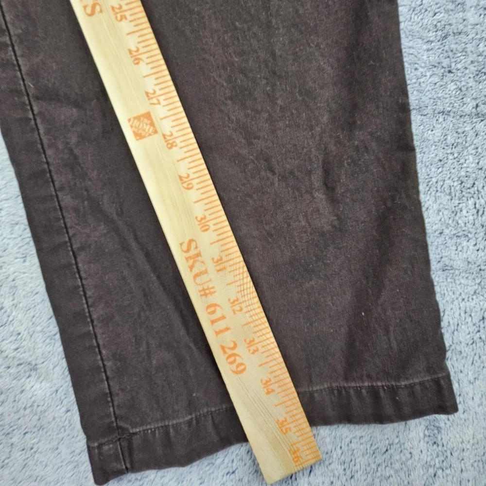 Ermengildo Zegna Sport Pants Mens 38x35 Brown 100% Cotton Trousers Flat Front